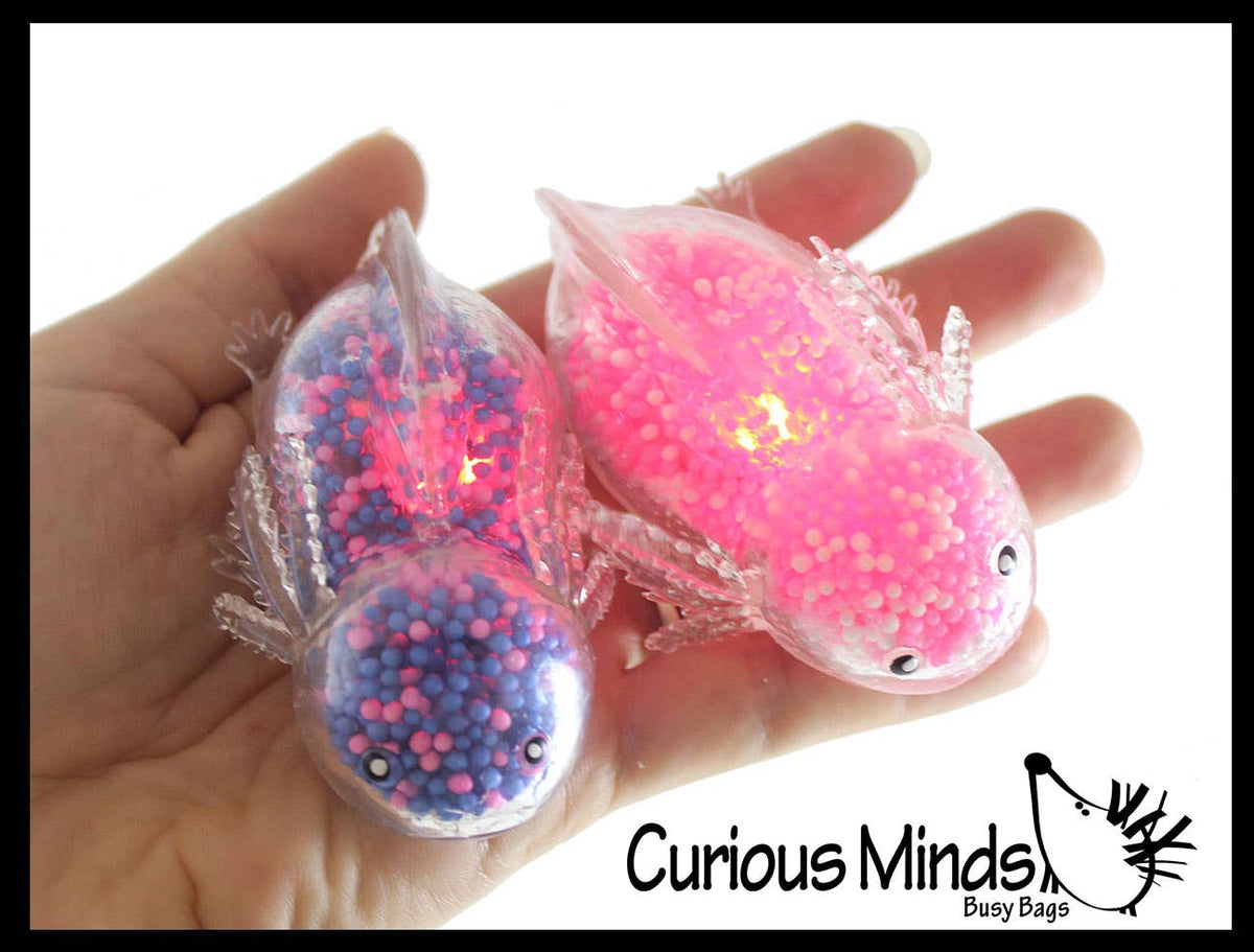 1 Light Up Axolotl - Air and Styrofoam Bead Filled Squeeze