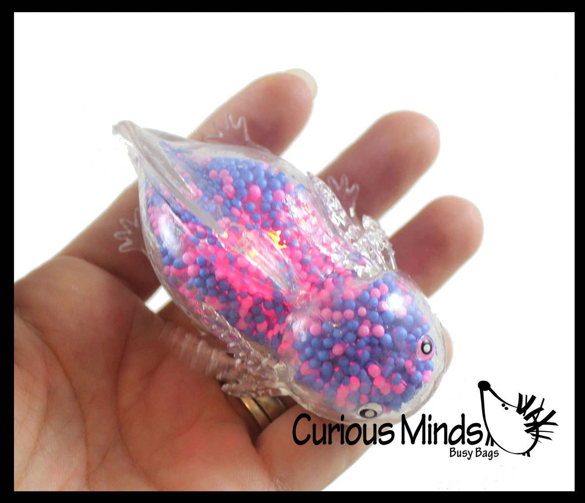 1 Light Up Axolotl - Air and Styrofoam Bead Filled Squeeze