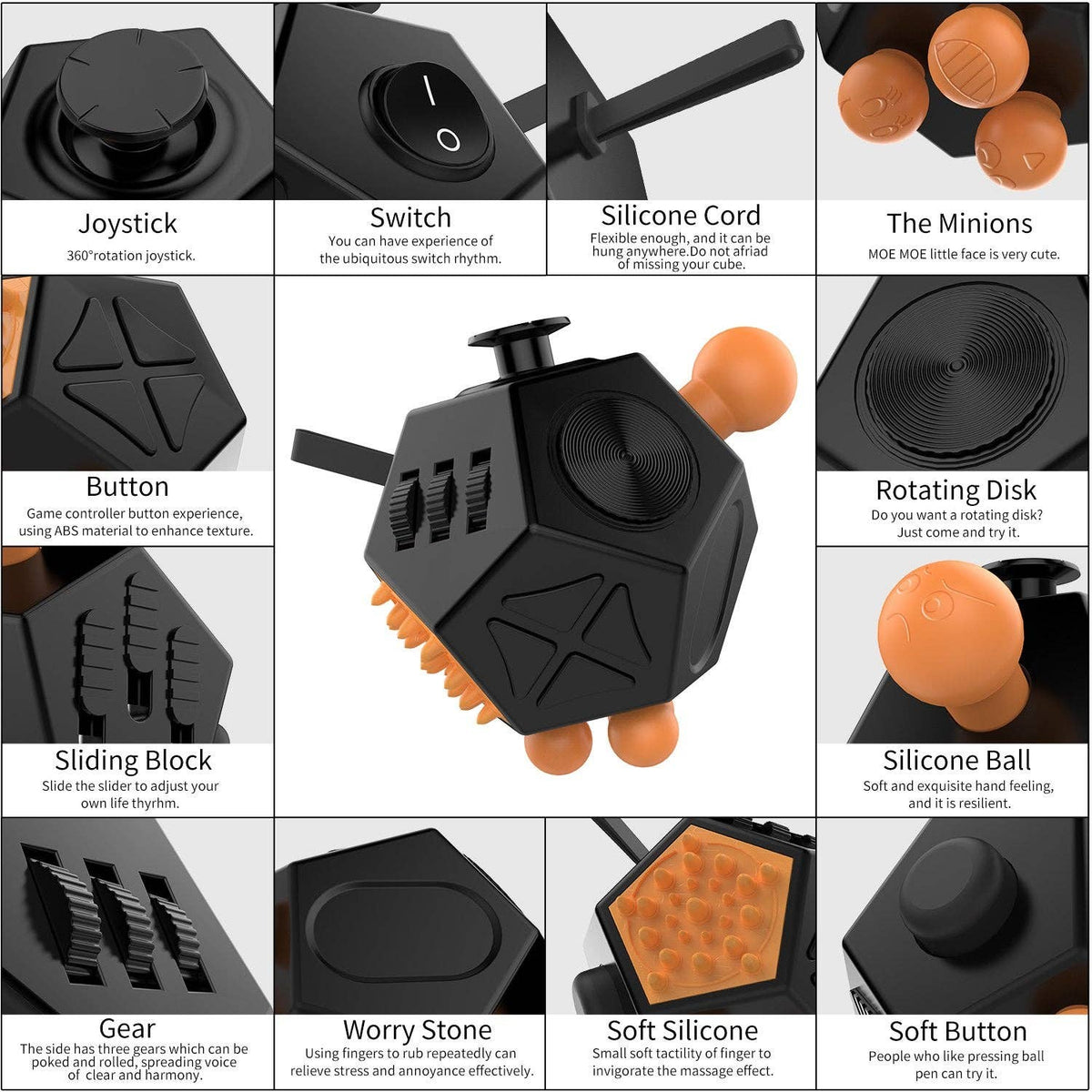 Fidget Widget Cube (12 Sided)